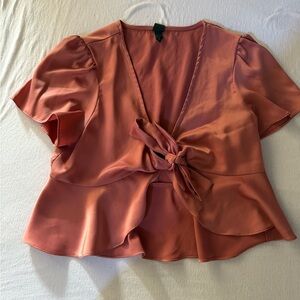 Wild Fable Coral Tie Top